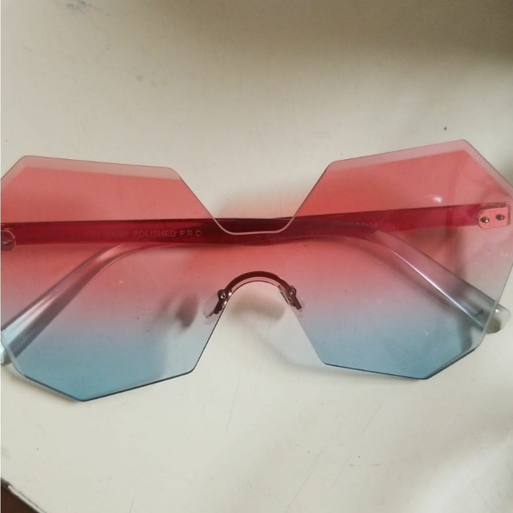 New trendy 2019  hexagon woman Sunglasses100% UV - Picture 3 of 4